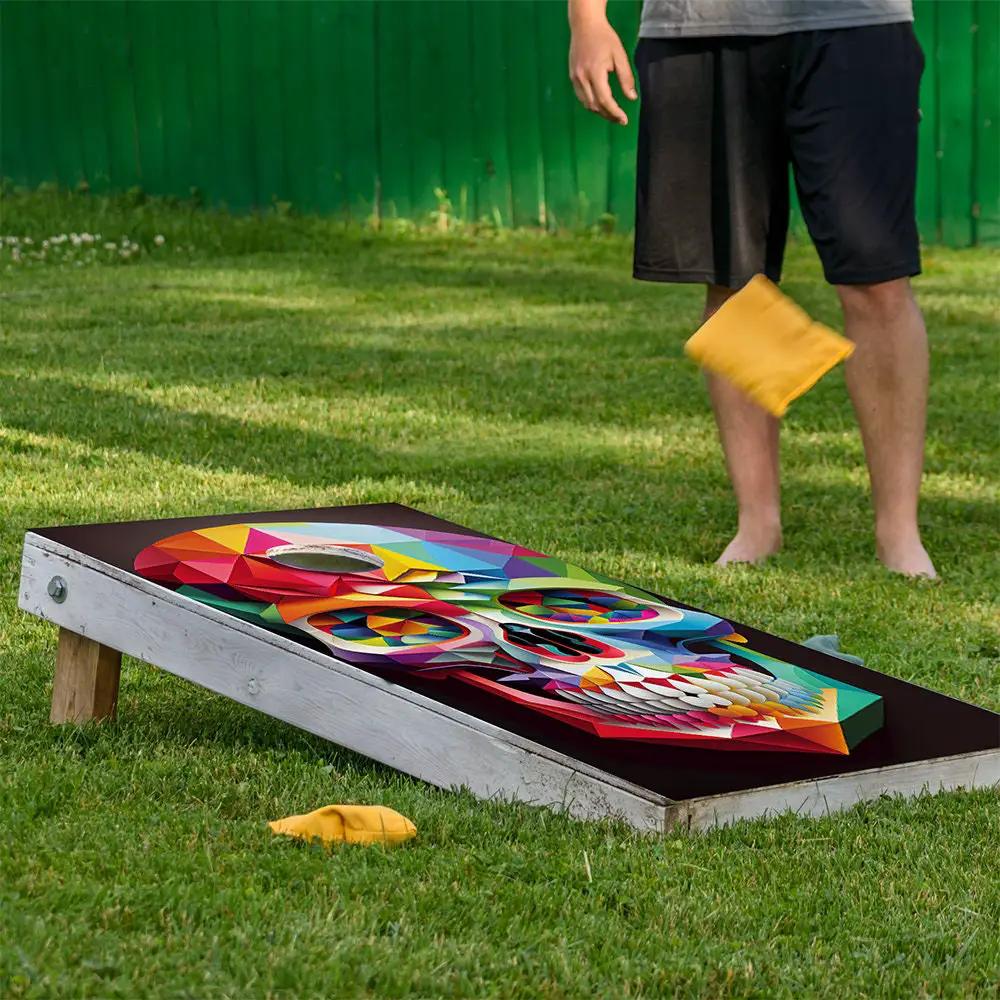 Rainbow Skulls - Cornhole Board Wrap - Set of 2 - Tampa Home & Garden Store