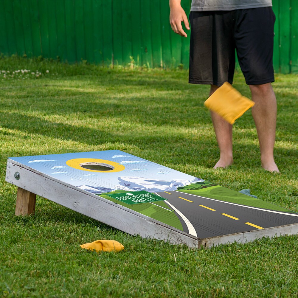 Vista panorámica de montaña - Revestimiento para tablero de Cornhole - Juego de 2