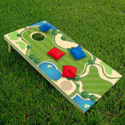 Golf Course Cornhole Board Wrap Set of 2 Lone Star Art, green course design on Tampa Home & Garden Store