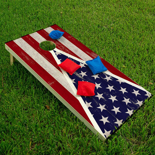 American Flag Triangle - Cornhole Board Wrap - Set of 2 - Tampa Home & Garden Store