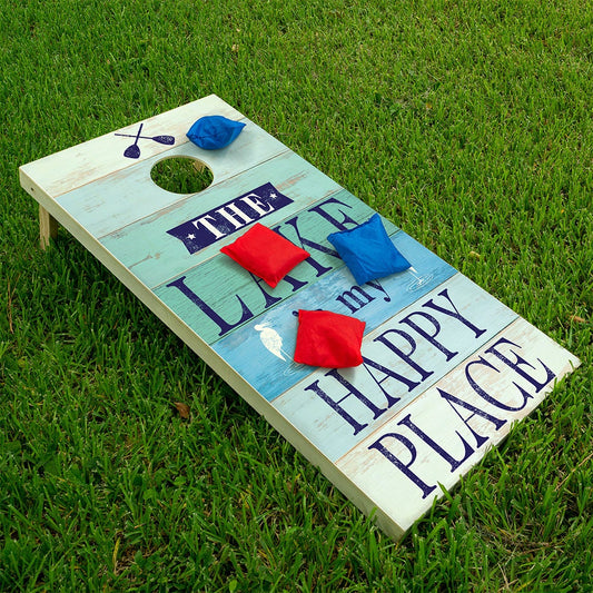 The Lake is My Happy Place - Cornhole Board Wrap - Set of 2 - Tampa Home & Garden Store
