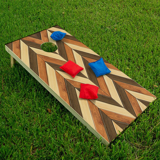 Wood Chevron - Cornhole Board Wrap - Set of 2 - Tampa Home & Garden Store
