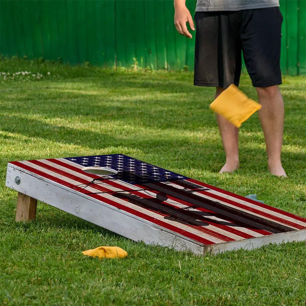 Cornhole Wraps Lone Star Art American Flag Electric Lineman, set of 2 for boards on Tampa Home & Garden Store