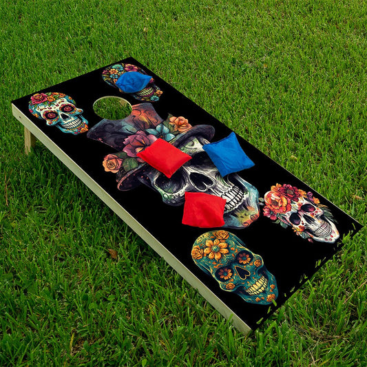 Sugar Skulls - Cornhole Board Wrap - Set of 2 - Tampa Home & Garden Store