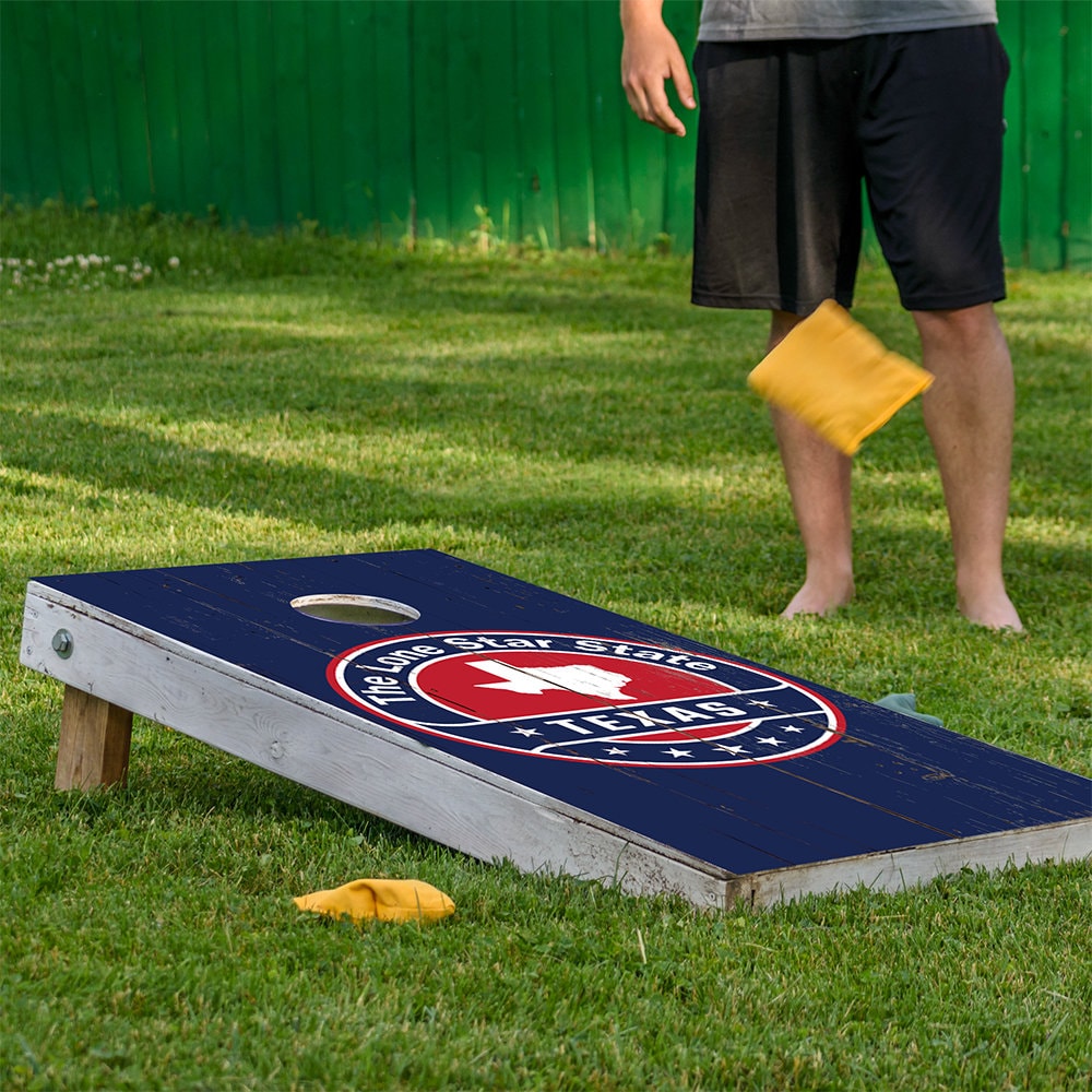 Texas en azul oscuro - Envoltura para tablero de Cornhole - Juego de 2