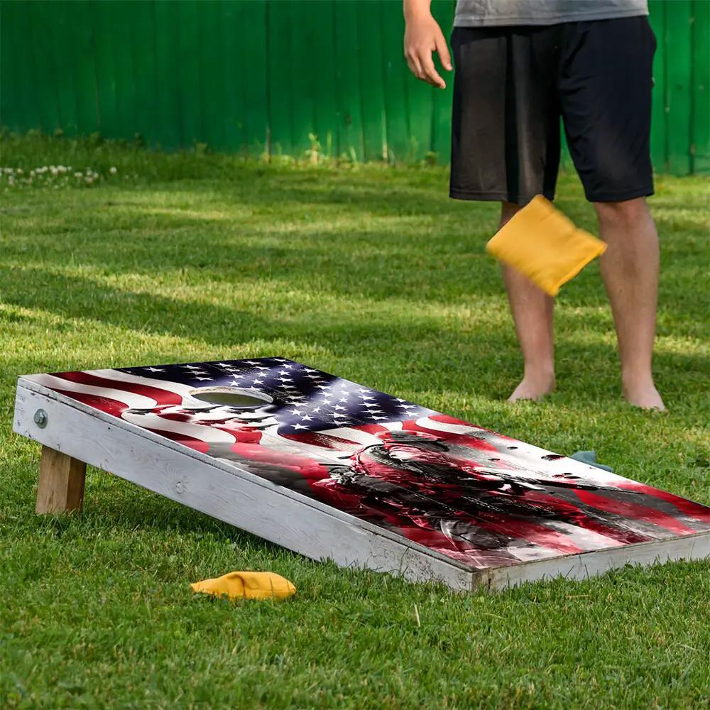American Flag Military - Cornhole Board Wrap - Set of 2 - Tampa Home & Garden Store