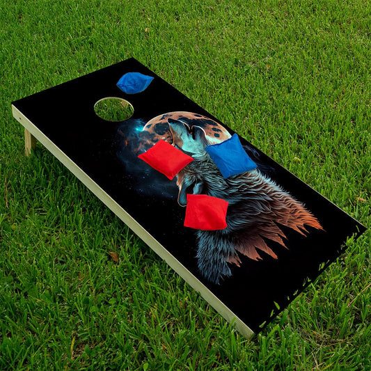Howling Wolf - Cornhole Board Wrap - Set of 2 - Tampa Home & Garden Store