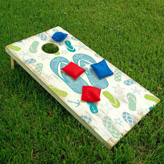 Blue Flip Flops - Cornhole Board Wrap - Set of 2 - Tampa Home & Garden Store