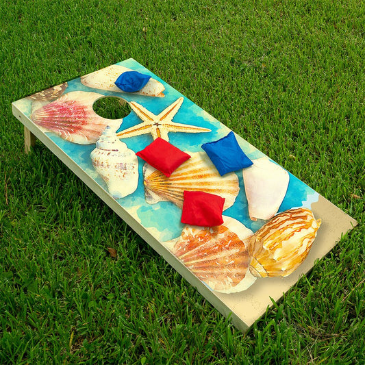 Starfish on Beach - Cornhole Board Wrap - Set of 2 - Tampa Home & Garden Store