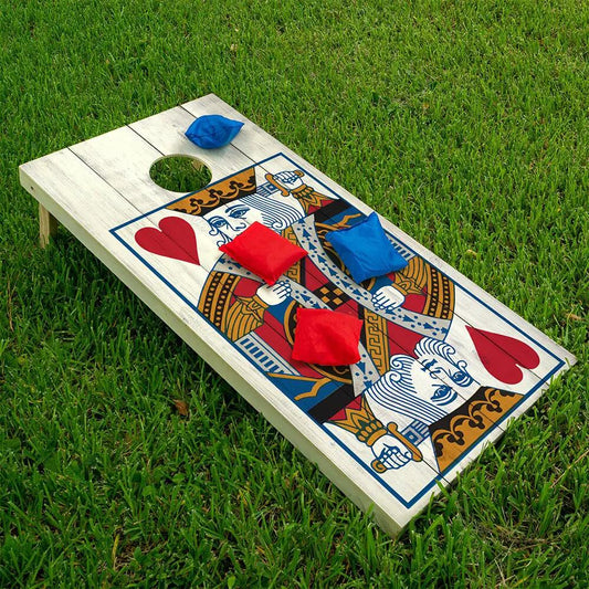 King of Hearts cornhole board wrap set of 2 by Lone Star Art on boards with card artwork on Tampa Home & Garden Store