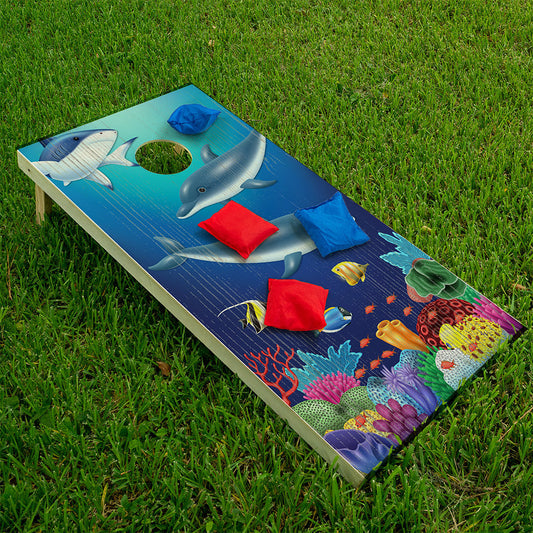 Tropical Ocean Floor - Cornhole Board Wrap - Set of 2 - Tampa Home & Garden Store