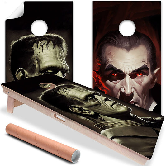 Frankenstein vs Dracula - Cornhole Board Wrap - Set of 2 - Tampa Home & Garden Store