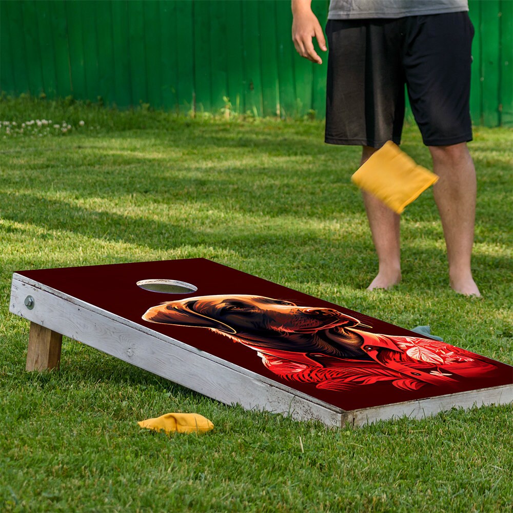 Party Animals Labradors - Vinilo decorativo para tablero de cornhole - Juego de 2
