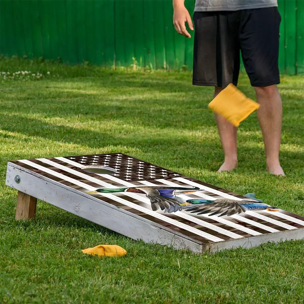 American Camo Flag Duck Flying - Cornhole Board Wrap - Set of 2 - Tampa Home & Garden Store