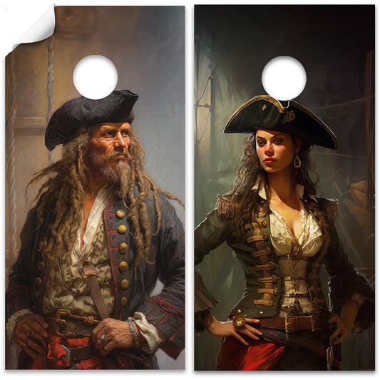 Vintage Pirates Painting - Cornhole Board Wrap - Set of 2 - Tampa Home & Garden Store