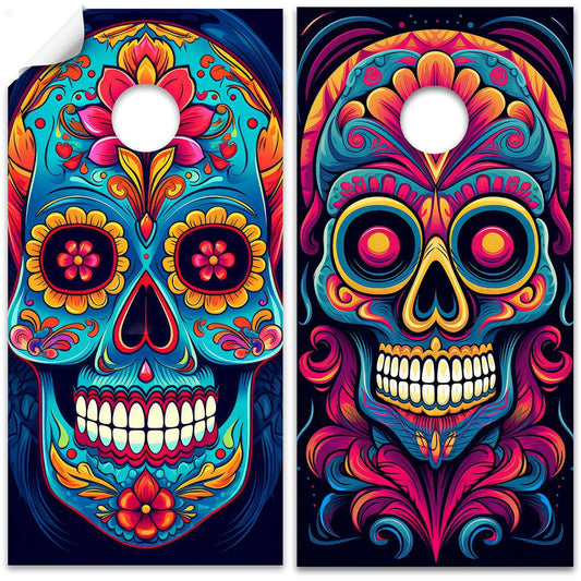 Sugar Skulls - Cornhole Board Wrap - Set of 2 - Tampa Home & Garden Store