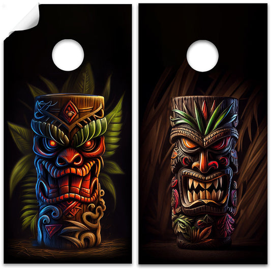 Tropical Tiki Mugs - Cornhole Board Wrap - Set of 2 - Tampa Home & Garden Store
