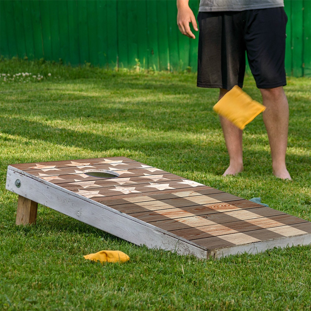 Estrellas y barras - Envoltura para tabla de cornhole - Juego de 2