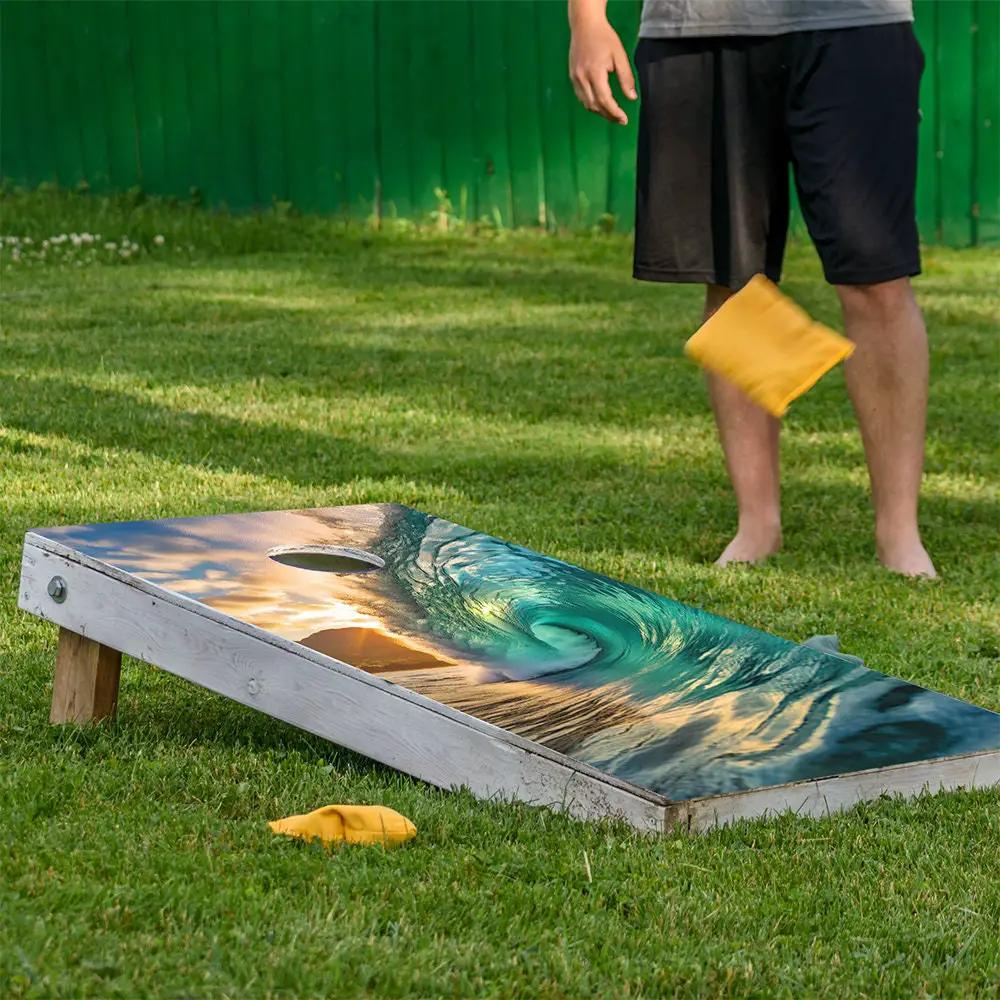Morning and Sundown Tunnel Waves - Cornhole Board Wrap - Set of 2 - Tampa Home & Garden Store