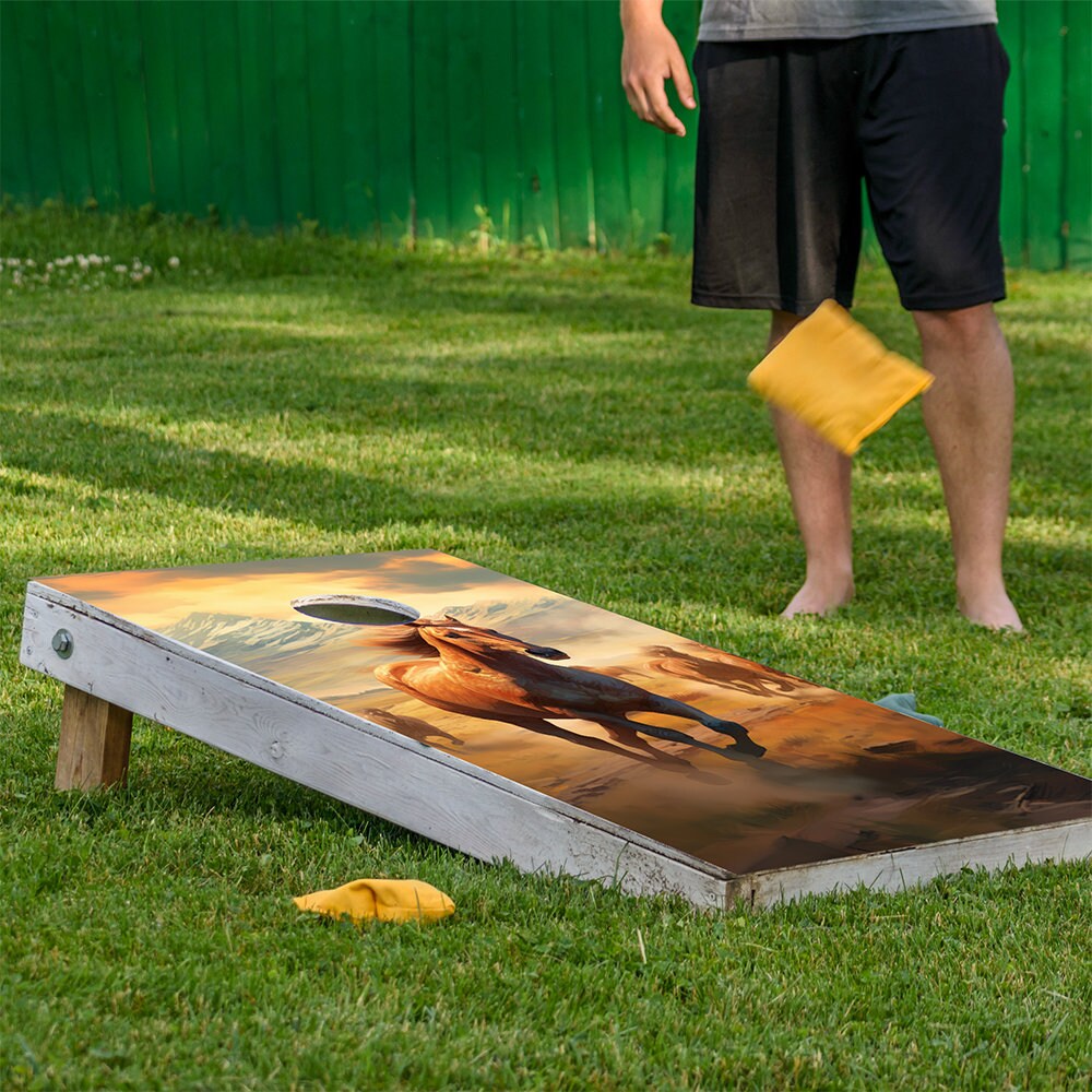 Granja de caballos - Envoltura de tabla de cornhole - Juego de 2