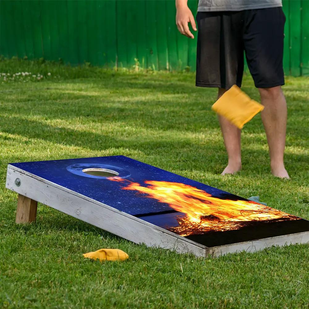 Cornhole wrap set Campfire by the Lake, 2-piece by Lone Star Art on Tampa Home & Garden Store