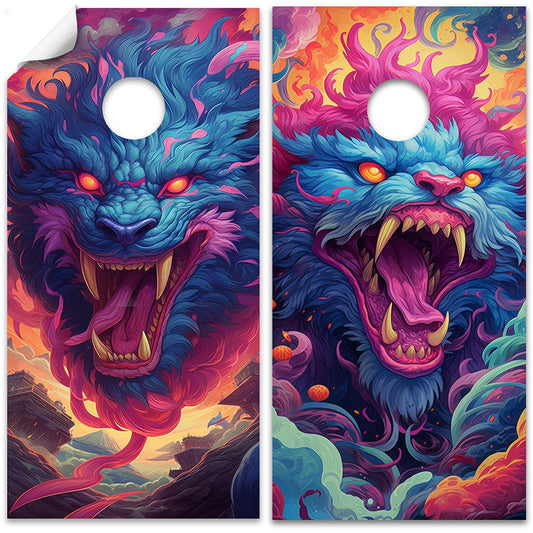 Fantasy Mythical Anime Beasts - Cornhole Board Wrap - Set of 2 - Tampa Home & Garden Store