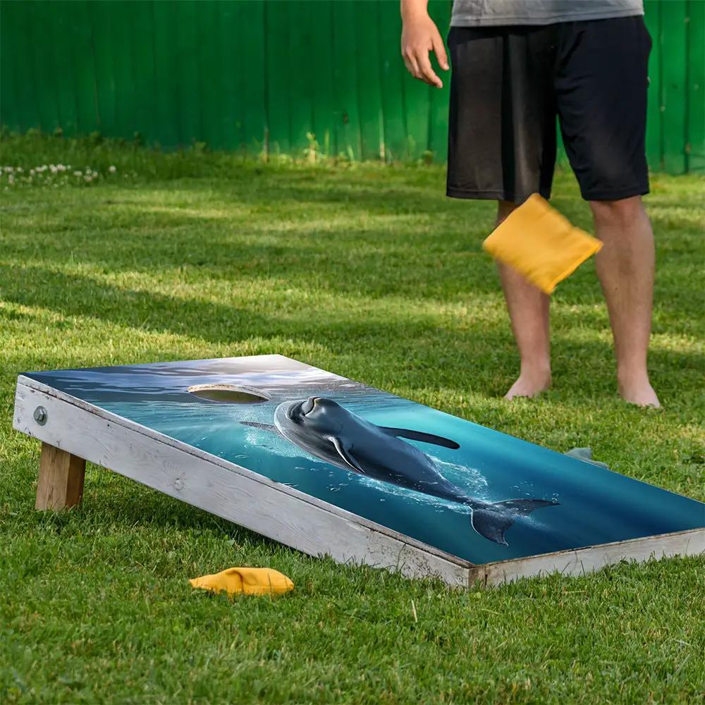 Ocean Dolphins - Cornhole Board Wrap - Set of 2 - Tampa Home & Garden Store