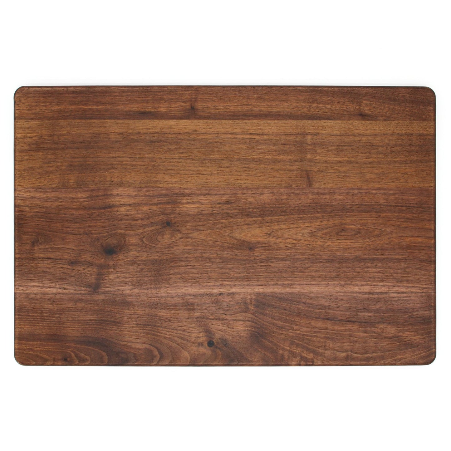 Large wood cutting board 18x12 in with rounded corners and dark brown finish on Tampa Home & Garden Store