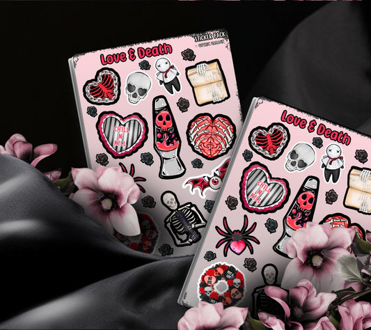 Gothic Witchy Love and Death Sticker Sheet, Perfect Goth & Witch Vibes Stickers, Budget Friendly Gifts for Goth Expression - Tampa Home & Garden Store