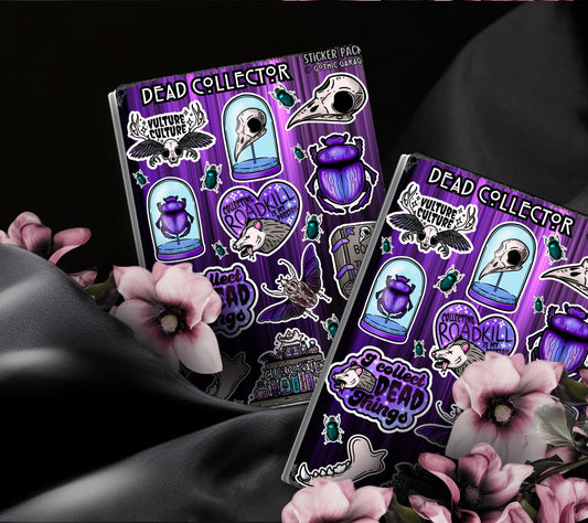 Gothic Dead Collector Sticker Sheet, Aesthetic Skulls, Oddities & Bugs - Perfect for Scrapbooking and Collecting - Tampa Home & Garden Store