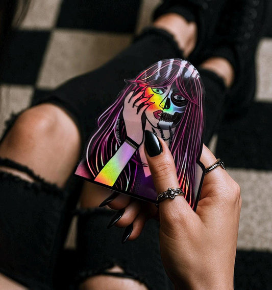 Femme Fatale Sticker: Gothic Pop Art, Waterproof Vinyl (Glossy or Holographic) - Tampa Home & Garden Store