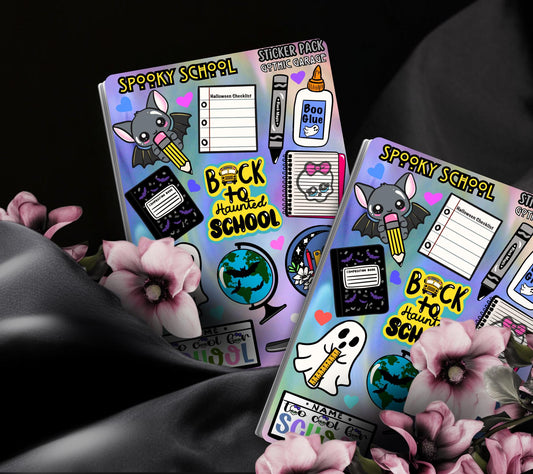 Back to Haunted School – Gothic Back-to-School Sticker Sheet - Tampa Home & Garden Store