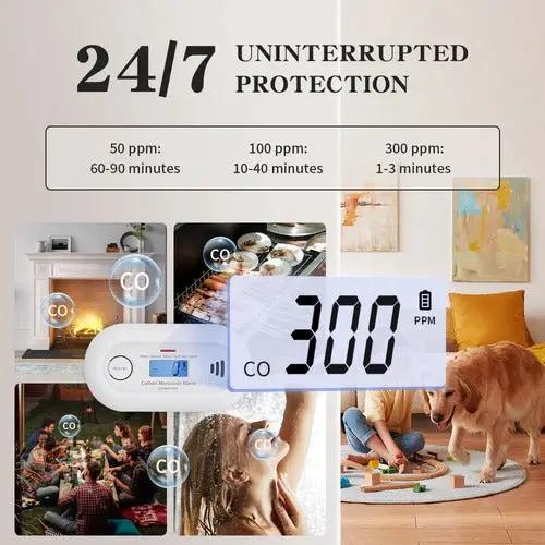 Carbon Monoxide Detector Moktan Sabai with 10-Year Battery and LCD display, white on Tampa Home & Garden Store