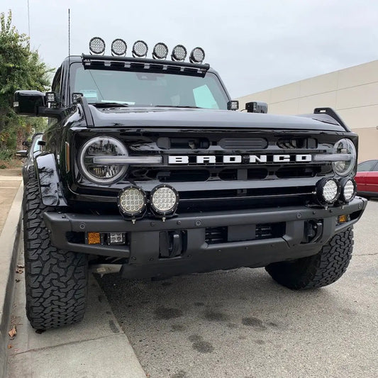 Ford Bronco Black Roof Rack Light Mount 40 Inch with six round LED lights by GGLighting on Tampa Home & Garden Store