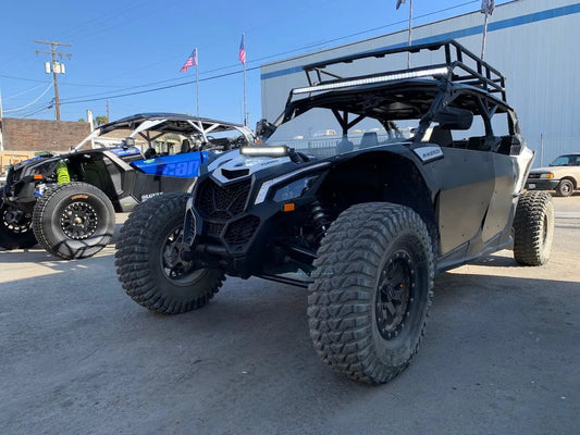 Can-Am X3 12 LED bar mount shock-tower for Maverick X3, black UTV with rugged tires on Tampa Home & Garden Store