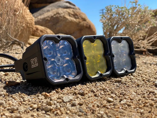 Race Pod Bundle With Wiring Harness, 3 GGLighting LED light pods in blue yellow clear lenses on Tampa Home & Garden Store