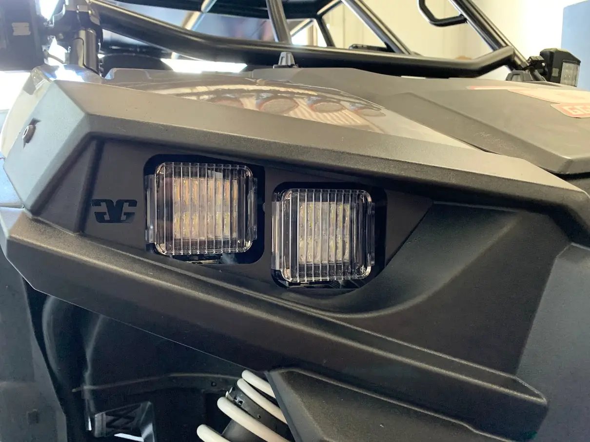 RZR XP1000 headlight pod conversion mounts with 2 square LED pods by GGLighting on Tampa Home & Garden Store