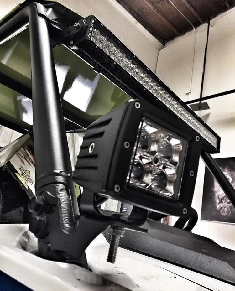 Polaris RZR roof mounts with 30-inch LED light bar and square LED pod by GGLighting on Tampa Home & Garden Store