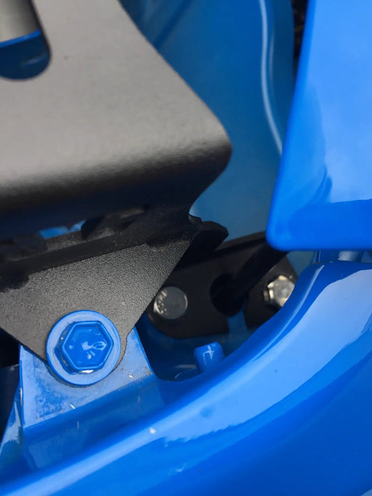 Toyota 4Runner ditch light brackets pair by GGLighting mounted on blue frame on Tampa Home & Garden Store