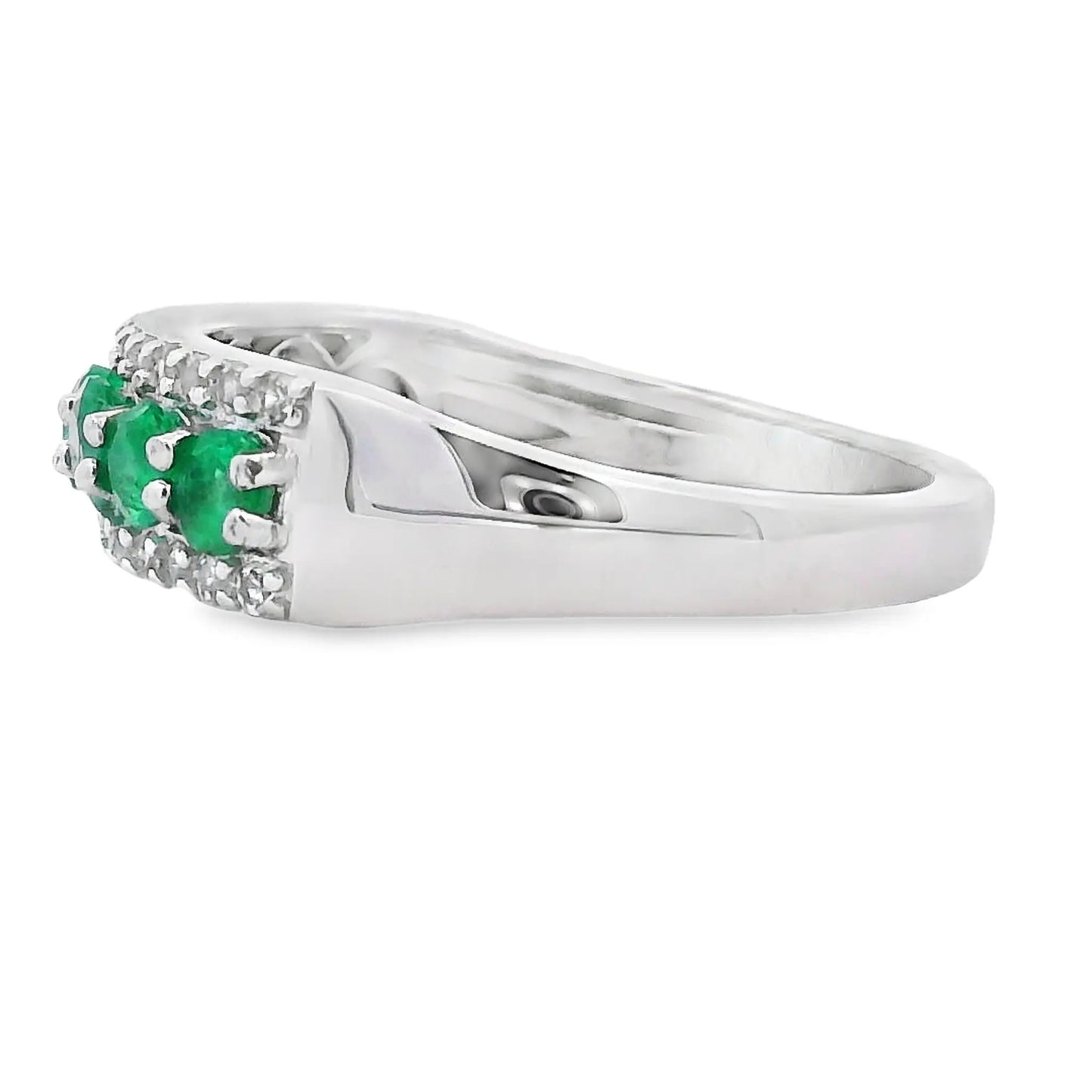 White Topaz 3 Stone Ring Sterling Silver - Tampa Home & Garden Store