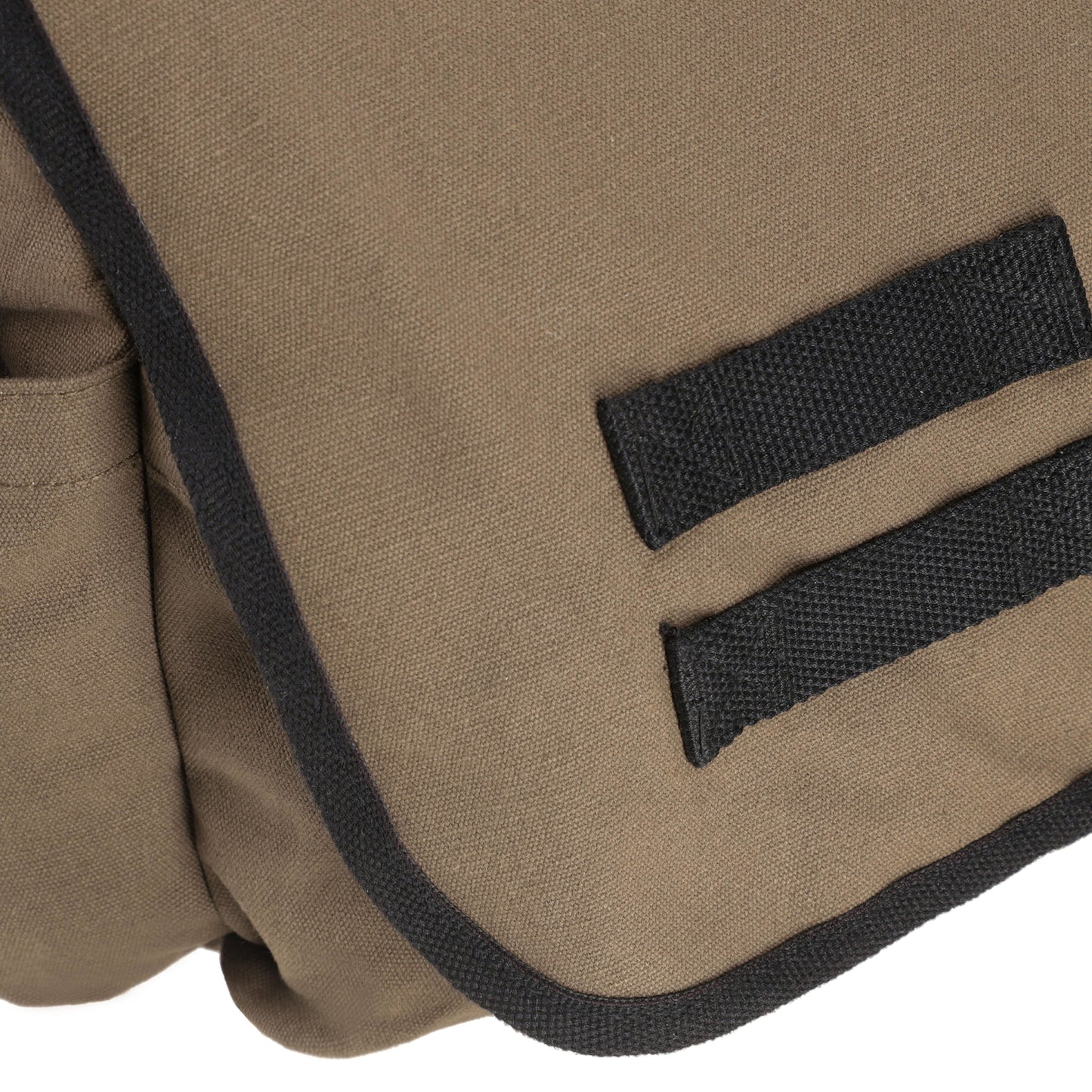 Filios Messenger Bag tan canvas with black webbing straps for work and travel on Tampa Home & Garden Store