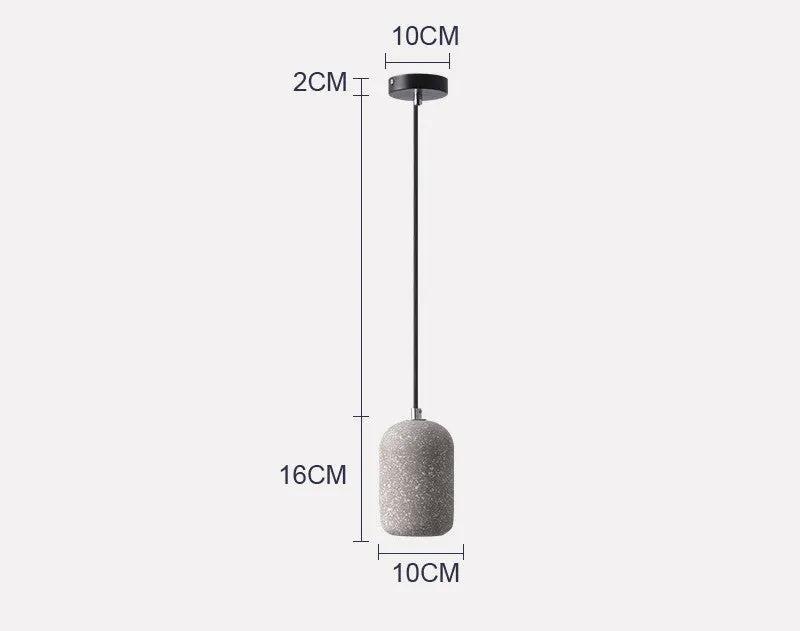 Industrial Mud Lamp pendant with cement body by Decorbites, 16cm tall 10cm dia on Tampa Home & Garden Store