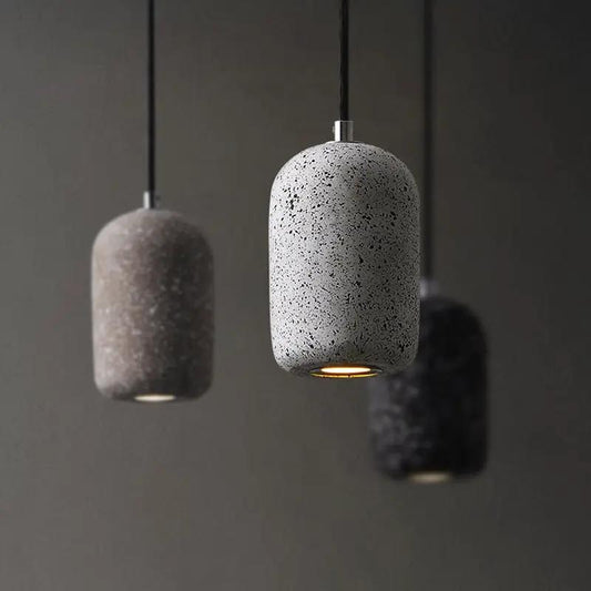 Industrial Mud Lamp Nordic cement pendant lights, three in gray Decorbites chandeliers on Tampa Home & Garden Store