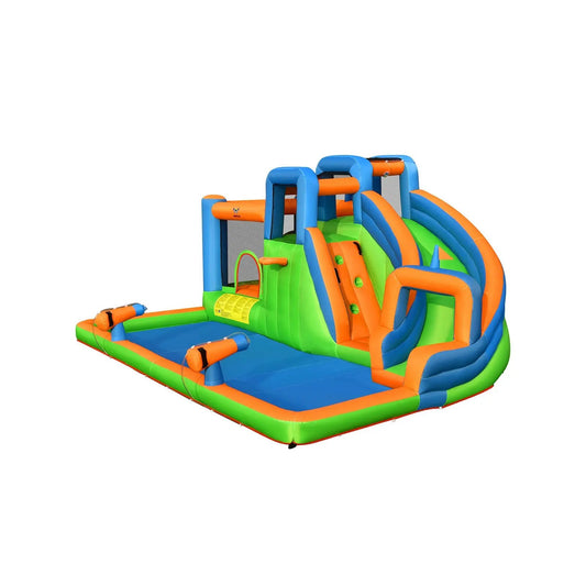 Inflatable Water Slide with Dual Climbing Walls by DirectDeals, blue orange green design on Tampa Home & Garden Store