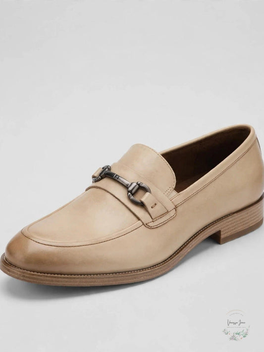 Beige Kenneth Cole New York Brock 2.0 Bit Loafer with metal horsebit buckle, leather on Tampa Home & Garden Store