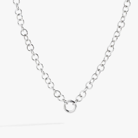 Y Necklace Interchangeable Base by Alex and Ani, silver chain with large circular links on Tampa Home & Garden Store