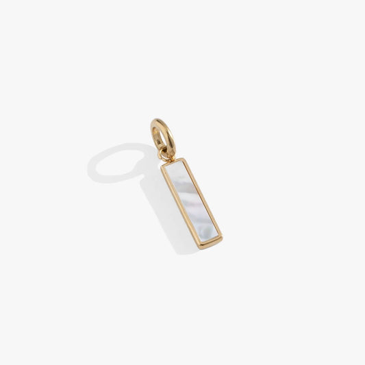 Mother of Pearl Gemstone Interchangeable Bar Charm by ALEX AND ANI, gold-tone frame on Tampa Home & Garden Store