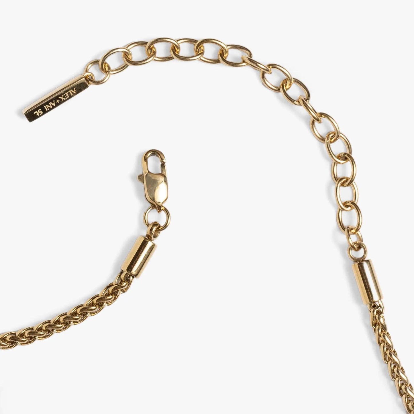 Gold-tone Wheat Chain Layering Necklace with engraved tag by ALEX AND ANI on Tampa Home & Garden Store