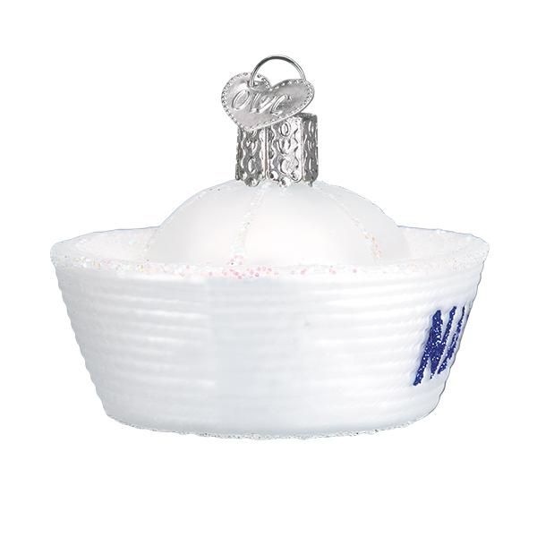 Adorno de cristal con forma de gorra de la marina