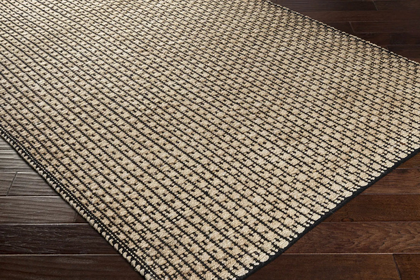 Iqaluit Natural Jute Rug Hand Woven beige with dark border Boutique Rugs on Tampa Home & Garden Store
